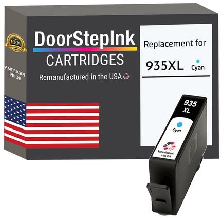 DoorStepInk Brand for HP 935XL (C2P24AN) Cyan Remanufactured in the USA Ink Cartridges