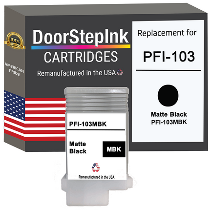 DoorStepInk Remanufactured in the USA Ink Cartridge for Canon PFI-103 130ML Matte Black