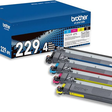 Brother 229 Black, Cyan, Magenta and Yellow Standard-Yield Toner, TN2294PK 