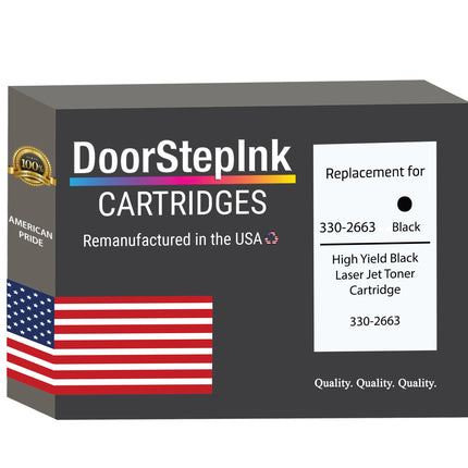 Remanufactured in the USA For Dell 330-2663 High Yield Black Laser Toner Cartridge, 330-2663