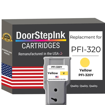 DoorStepInk Brand for Canon PFI-320Y Yellow Remanufactured in the USA Ink Cartridge, 2893C001