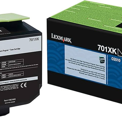 Lexmark CS/CX510 Extra High Yield Black Toner Cartridge, 70C1XK0