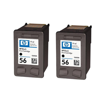 Genuine HP 56 (C6656AN) Black 2PK Ink Cartridges