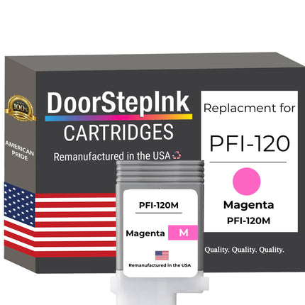 DoorStepInk Brand for Canon PFI-120M Magenta Remanufactured in the USA Ink Cartridge, 2887C001