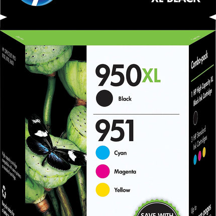 Original HP 950XL Black & 951 Cyan, Magenta & Yellow Ink Cartridges