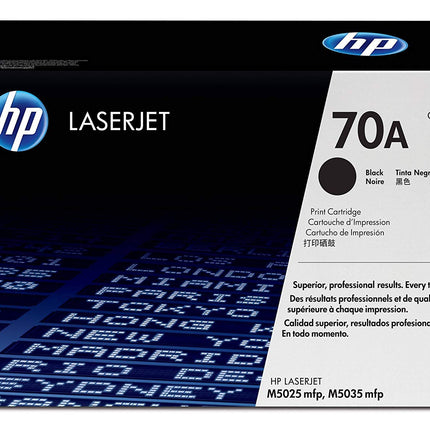 Original HP 70A Standard-Yield Black Laser Toner Cartridge, Q7570A