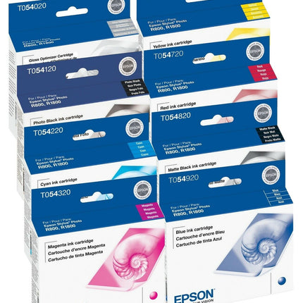 Original Epson T054 Black and Color Ink Cartridges